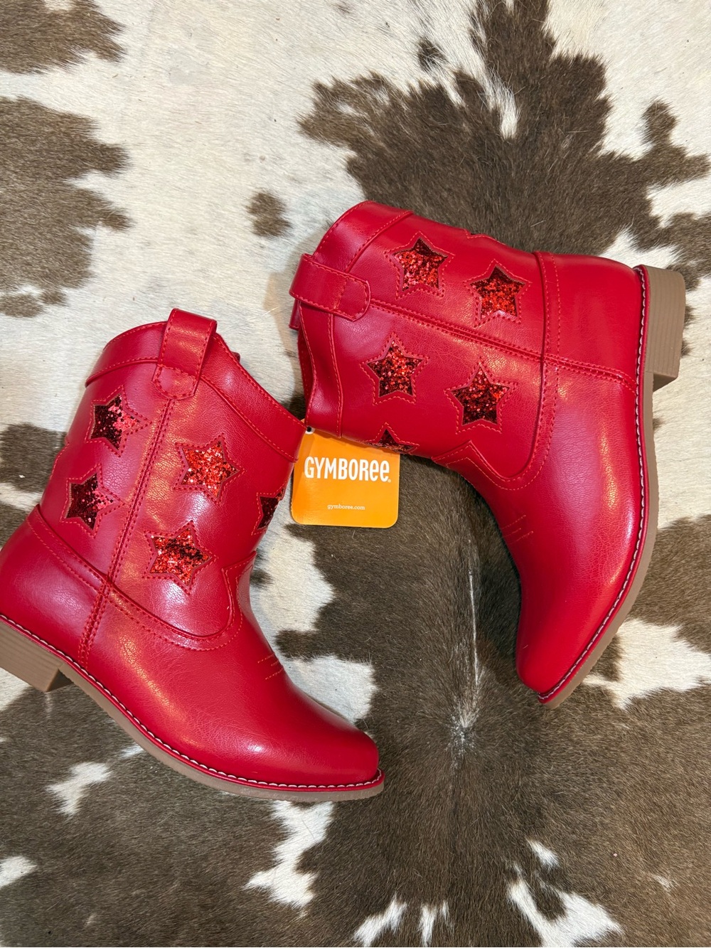 Gymboree Red Glitter Star Cowboy Boots
